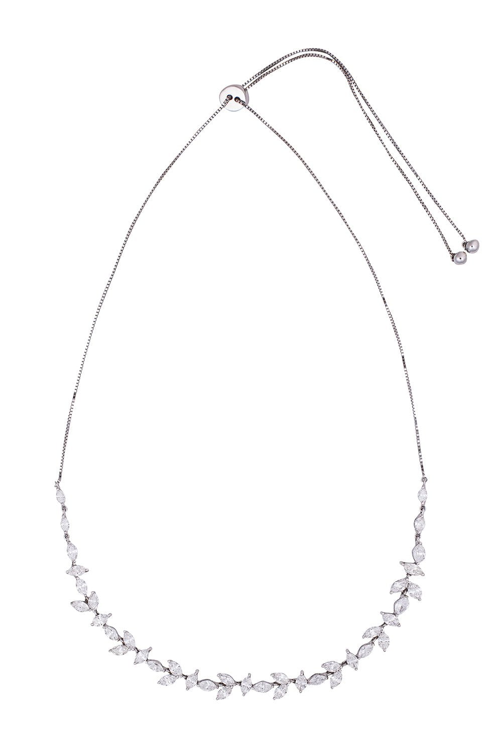 STEFERE-Diamond Tear Drop Necklace-WHITE GOLD