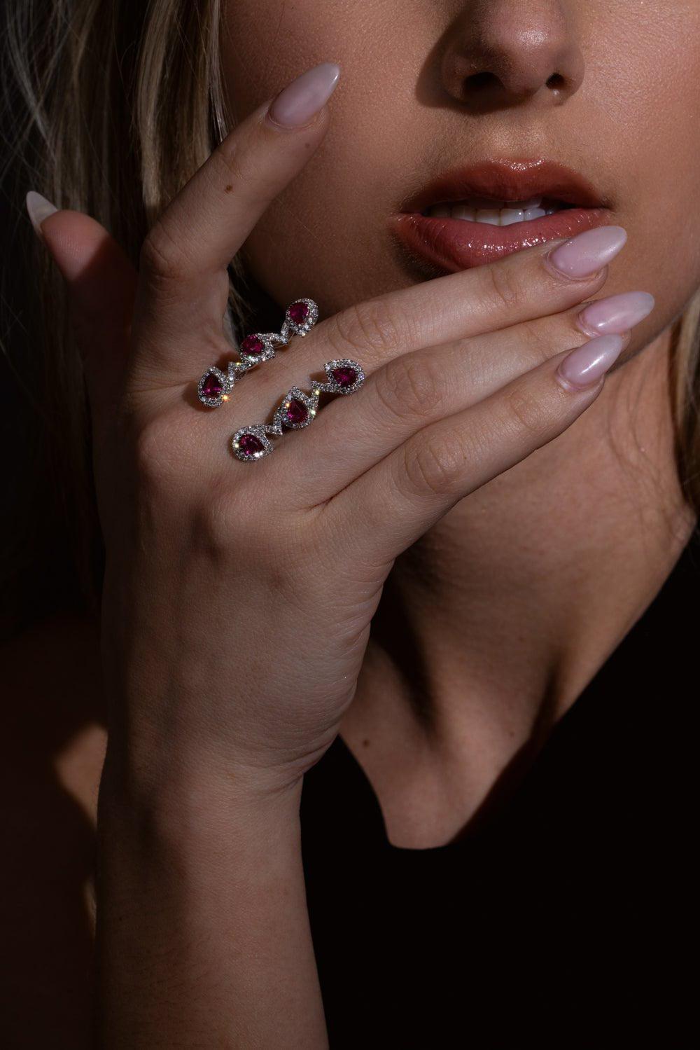 STEFERE-Ruby Diamond Open Ring-WHITE GOLD