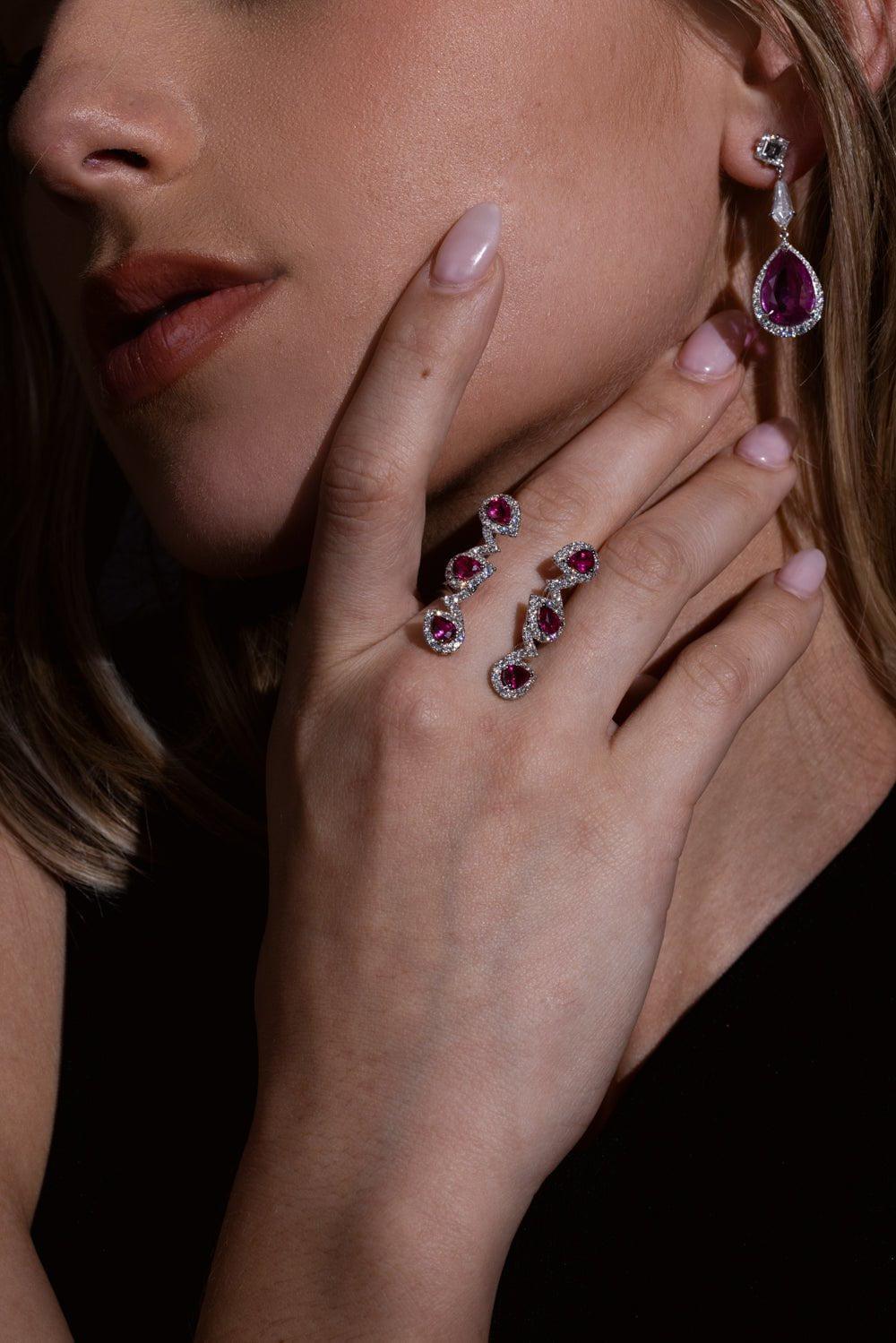 STEFERE-Ruby Diamond Open Ring-WHITE GOLD