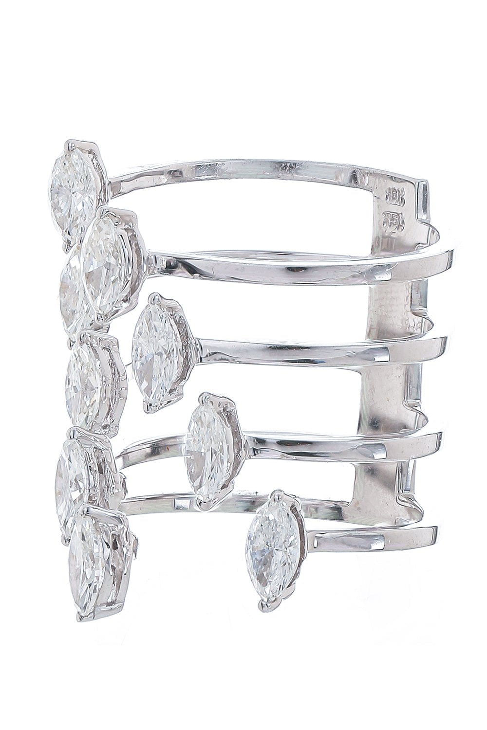 STEFERE-Diamond Ascending Open Ring-WHITE GOLD