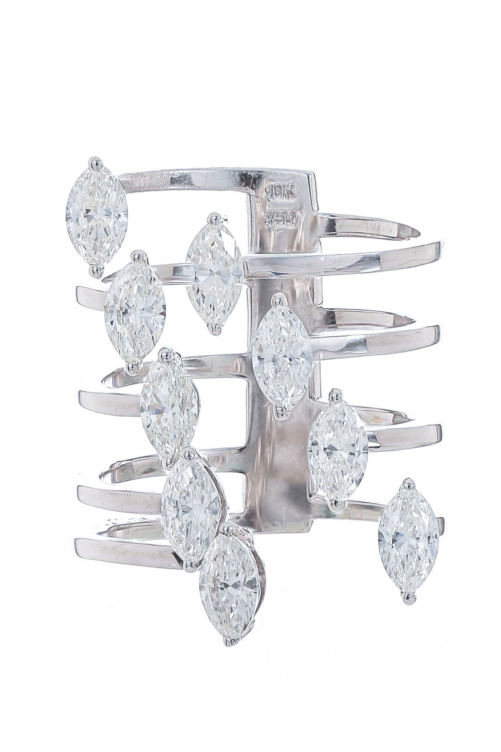 STEFERE-Diamond Ascending Open Ring-WHITE GOLD