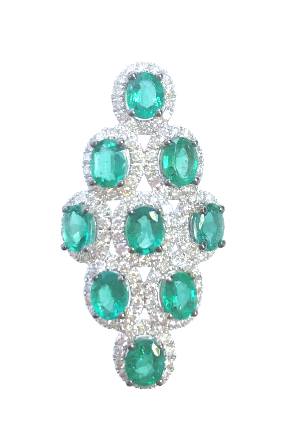 Emerald Diamond Ring-WHITE GOLD-7-JEWELRYFINE JEWELRING-STEFERE