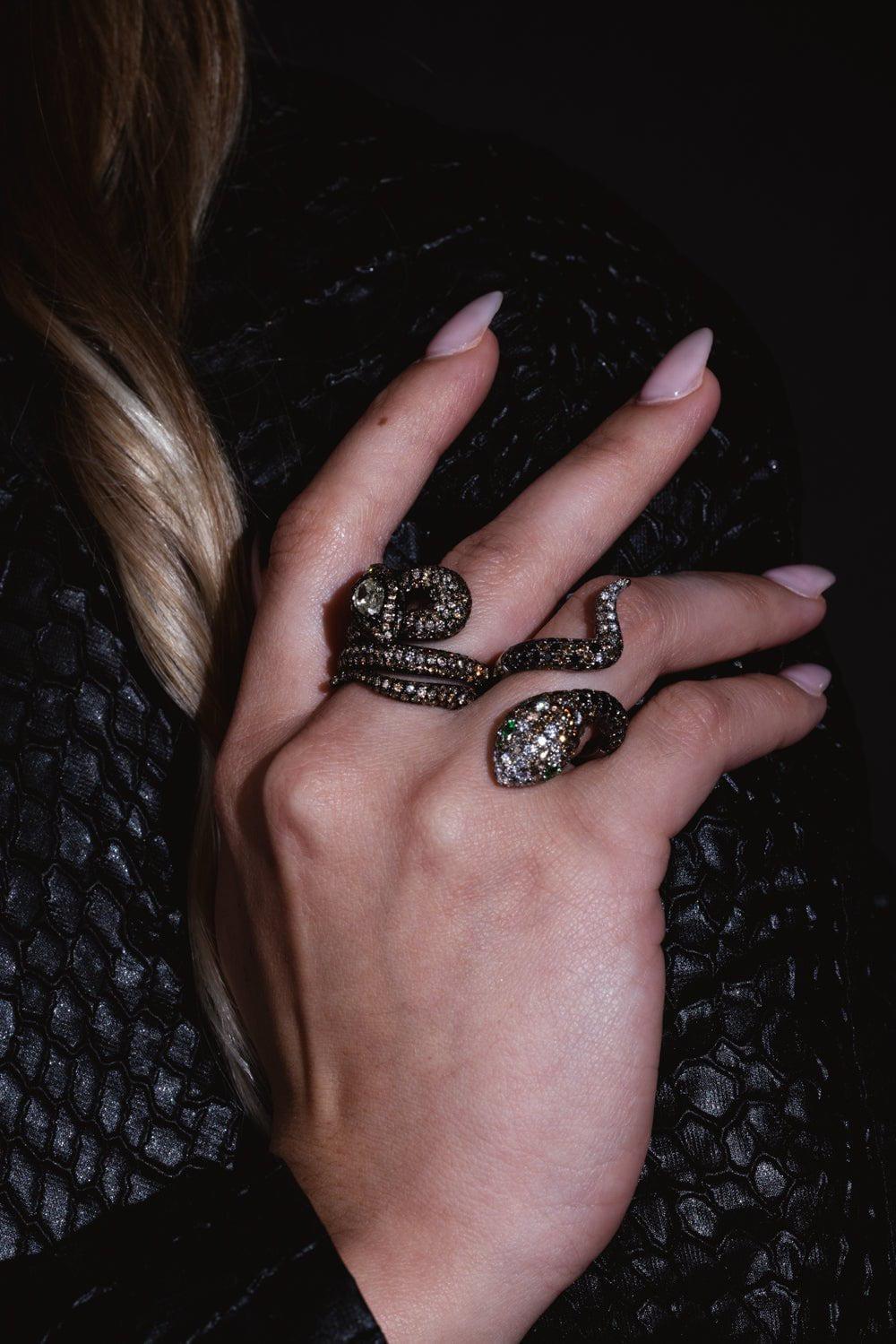 STEFERE-Diamond Snake Ring-YELLOW GOLD