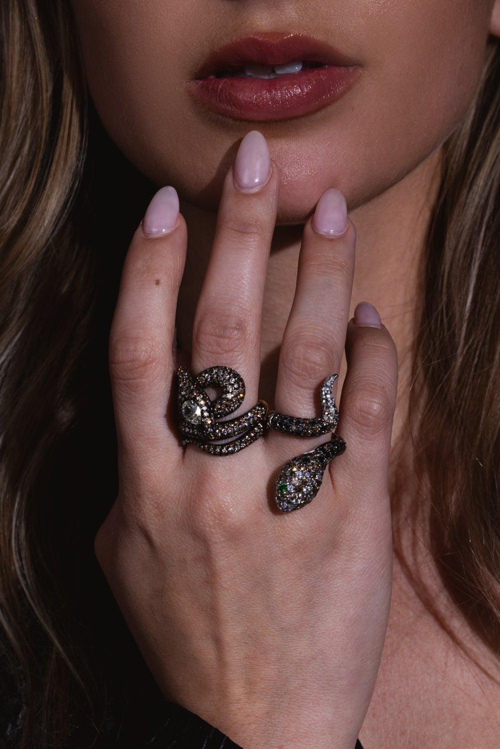 STEFERE-Diamond Snake Ring-YELLOW GOLD