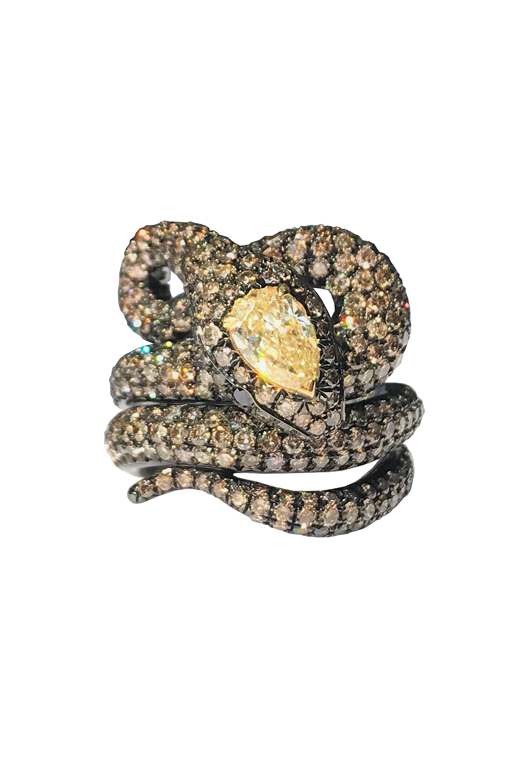 STEFERE-Diamond Snake Ring-YELLOW GOLD