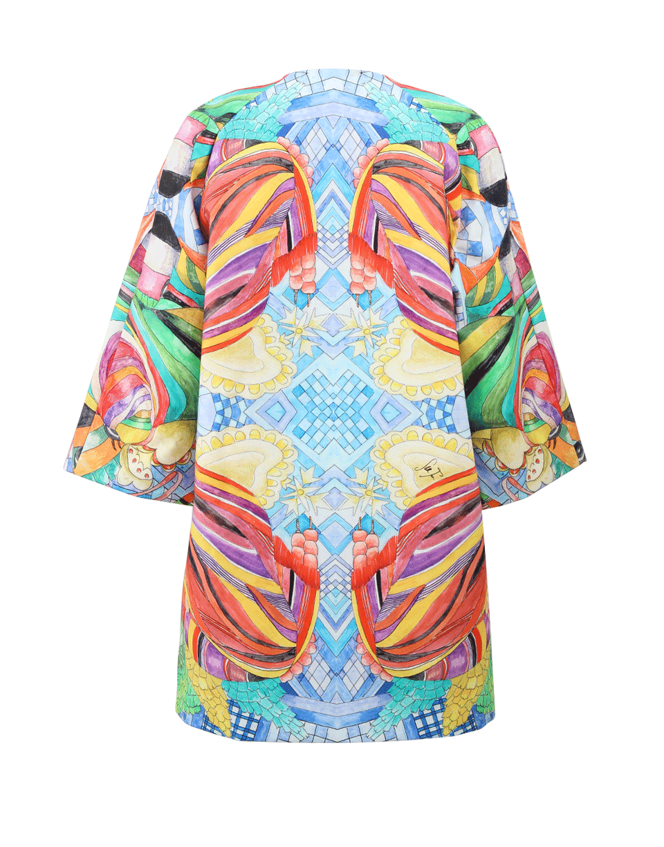 STELLA JEAN-Broker-Fish Printed Coat-