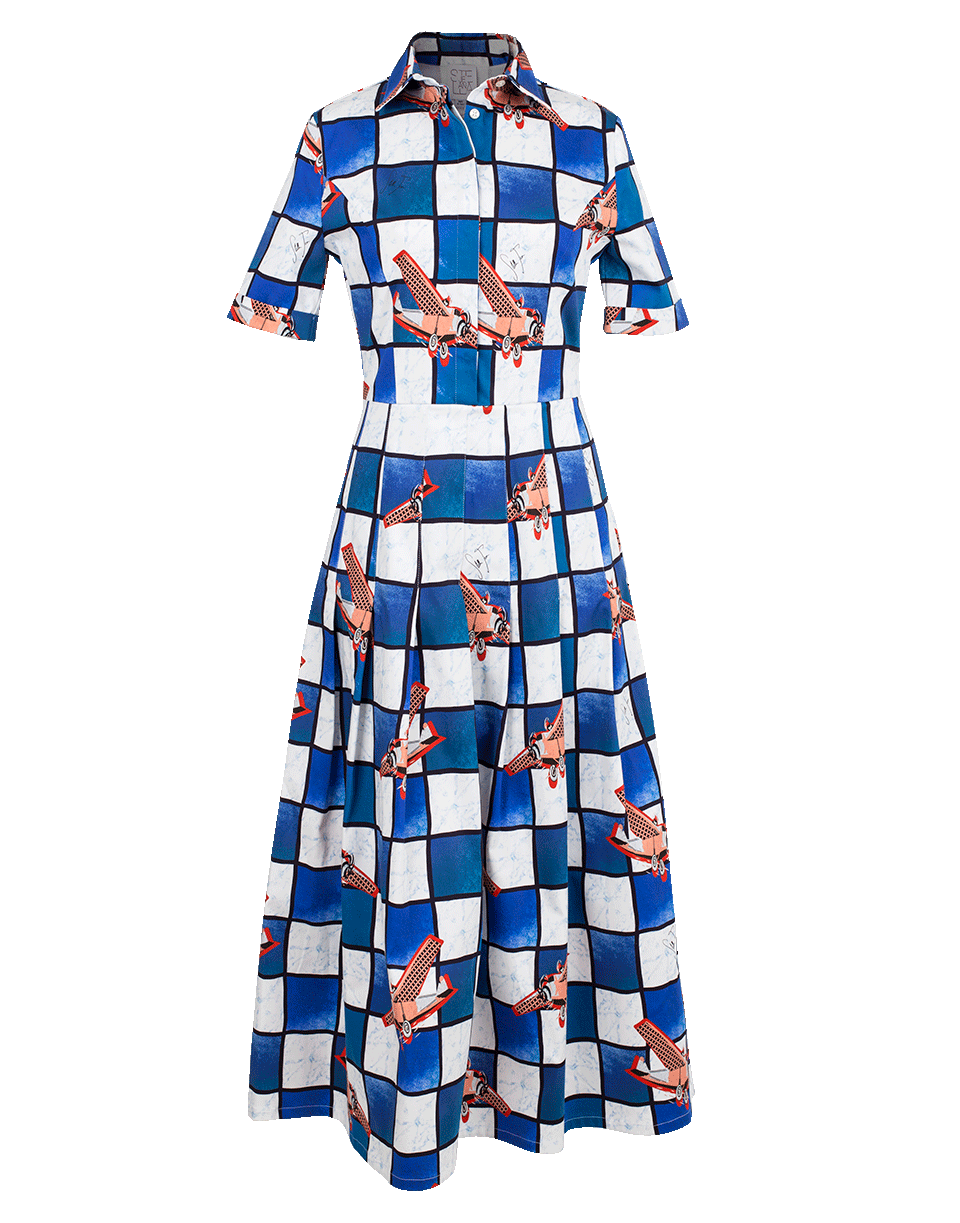 STELLA JEAN-Airplane Print Maxi Dress-