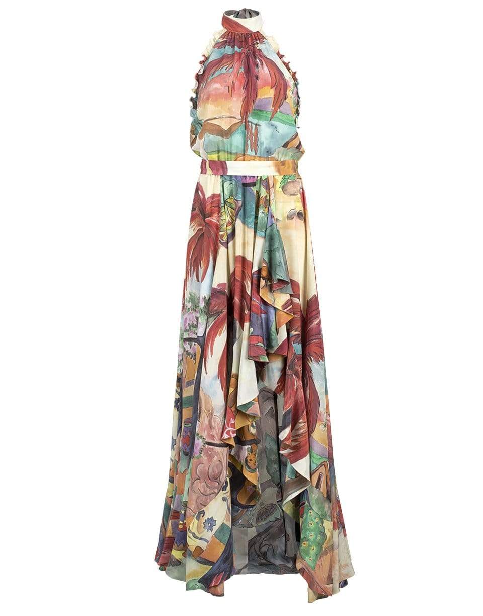 STELLA JEAN-Halter Printed Dress-MULTI