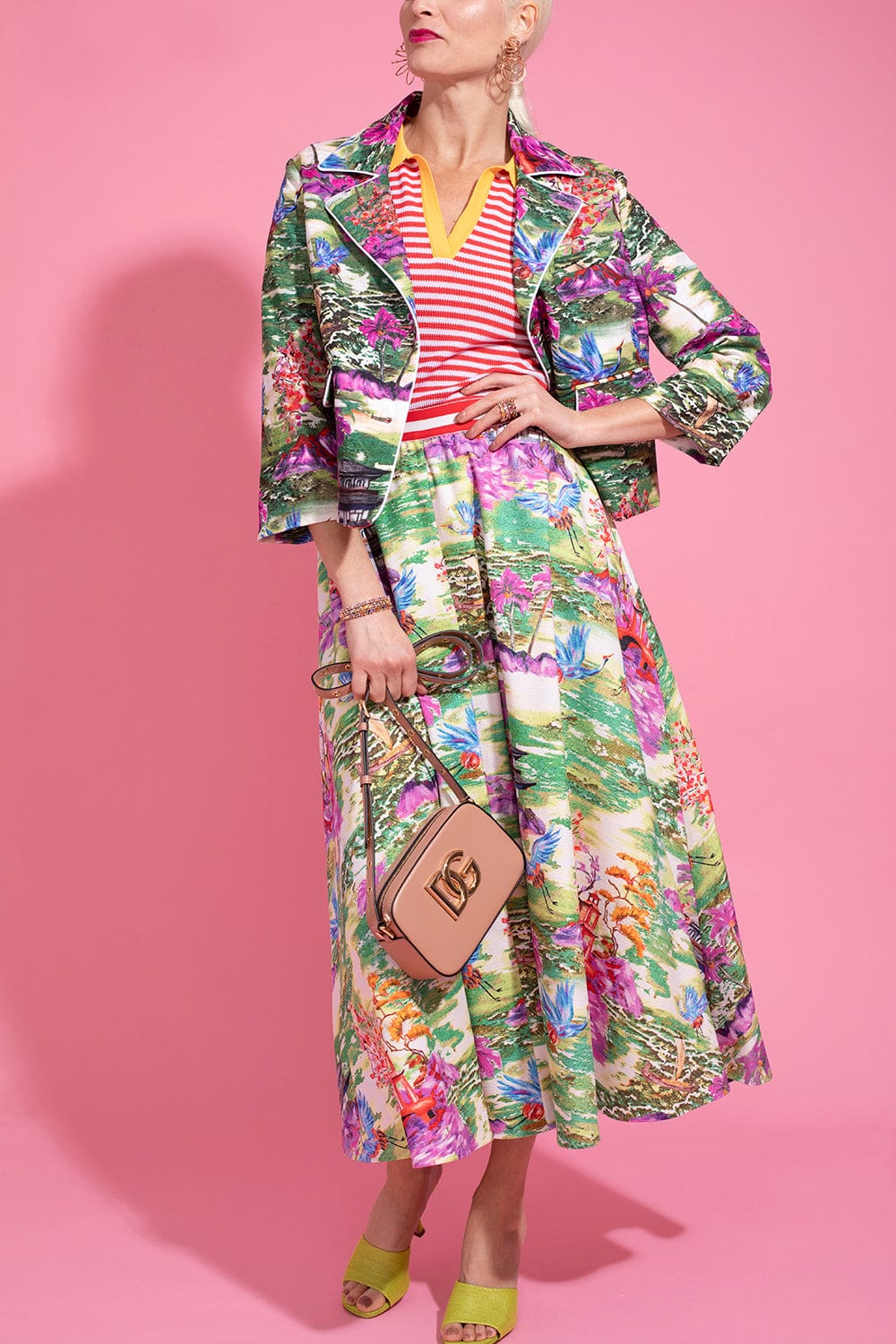 STELLA JEAN-Long Sleeve Button Front Jacket-