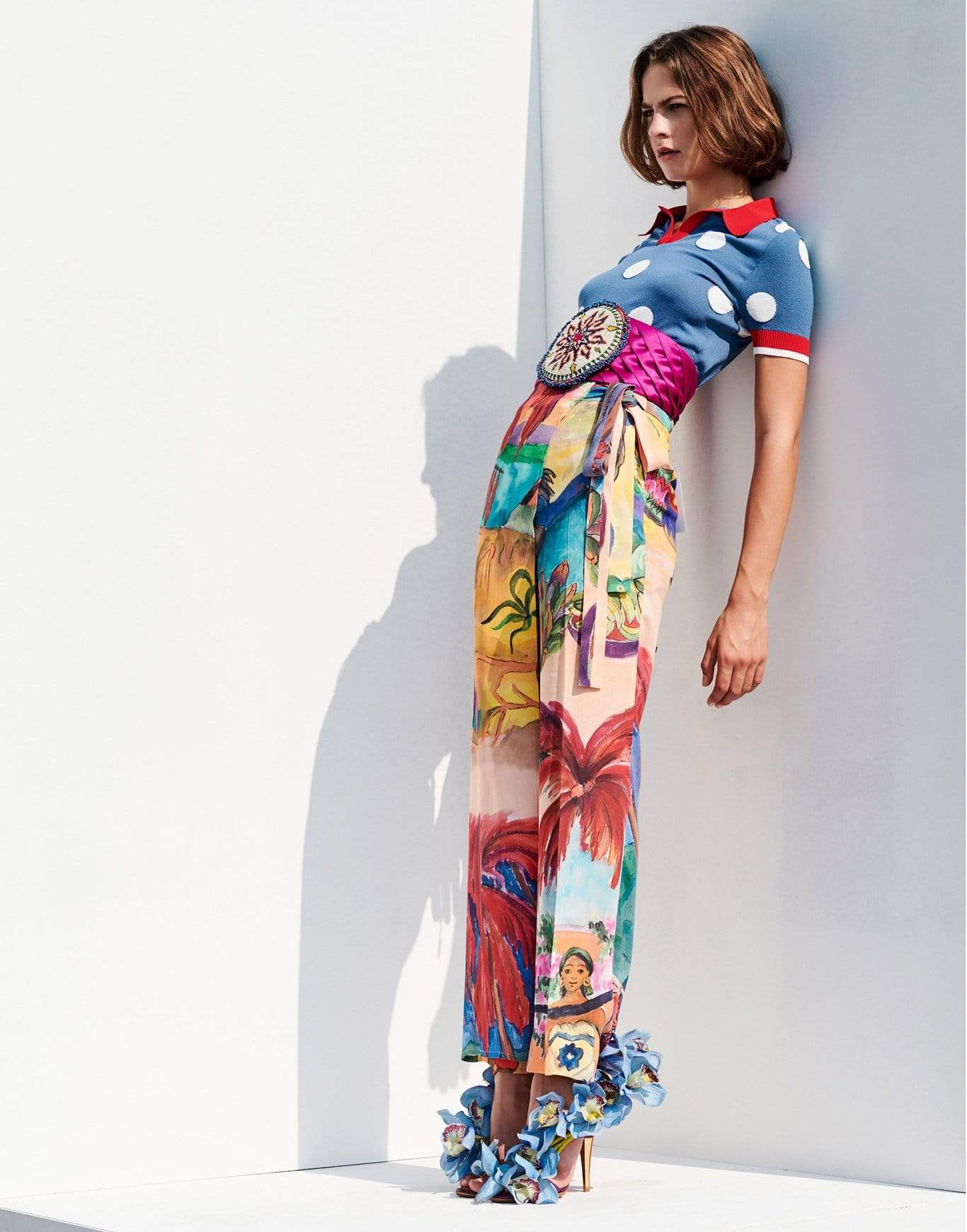 STELLA JEAN-Print Wrap Trousers-