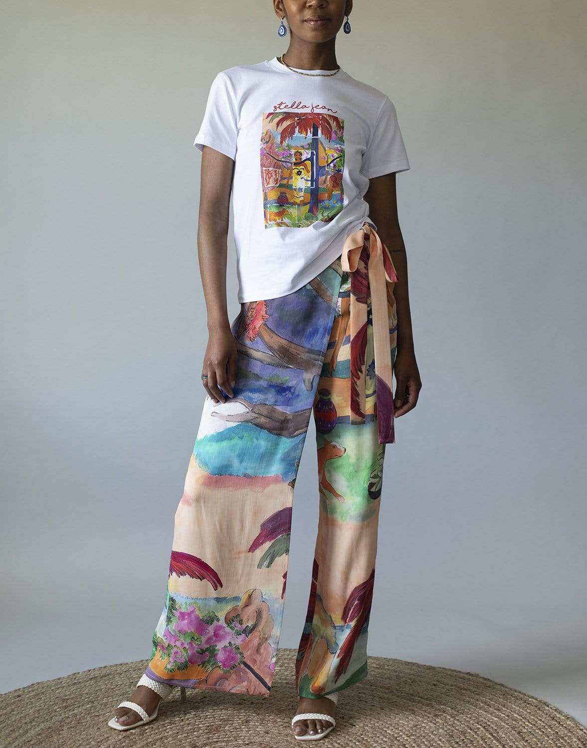 STELLA JEAN-Print Wrap Trousers-
