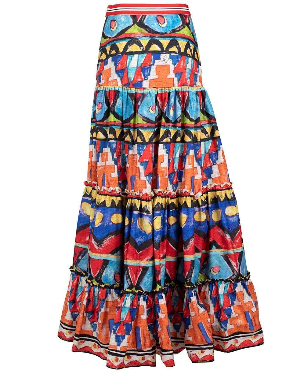 STELLA JEAN-Habiba Abstract Maxi Skirt-