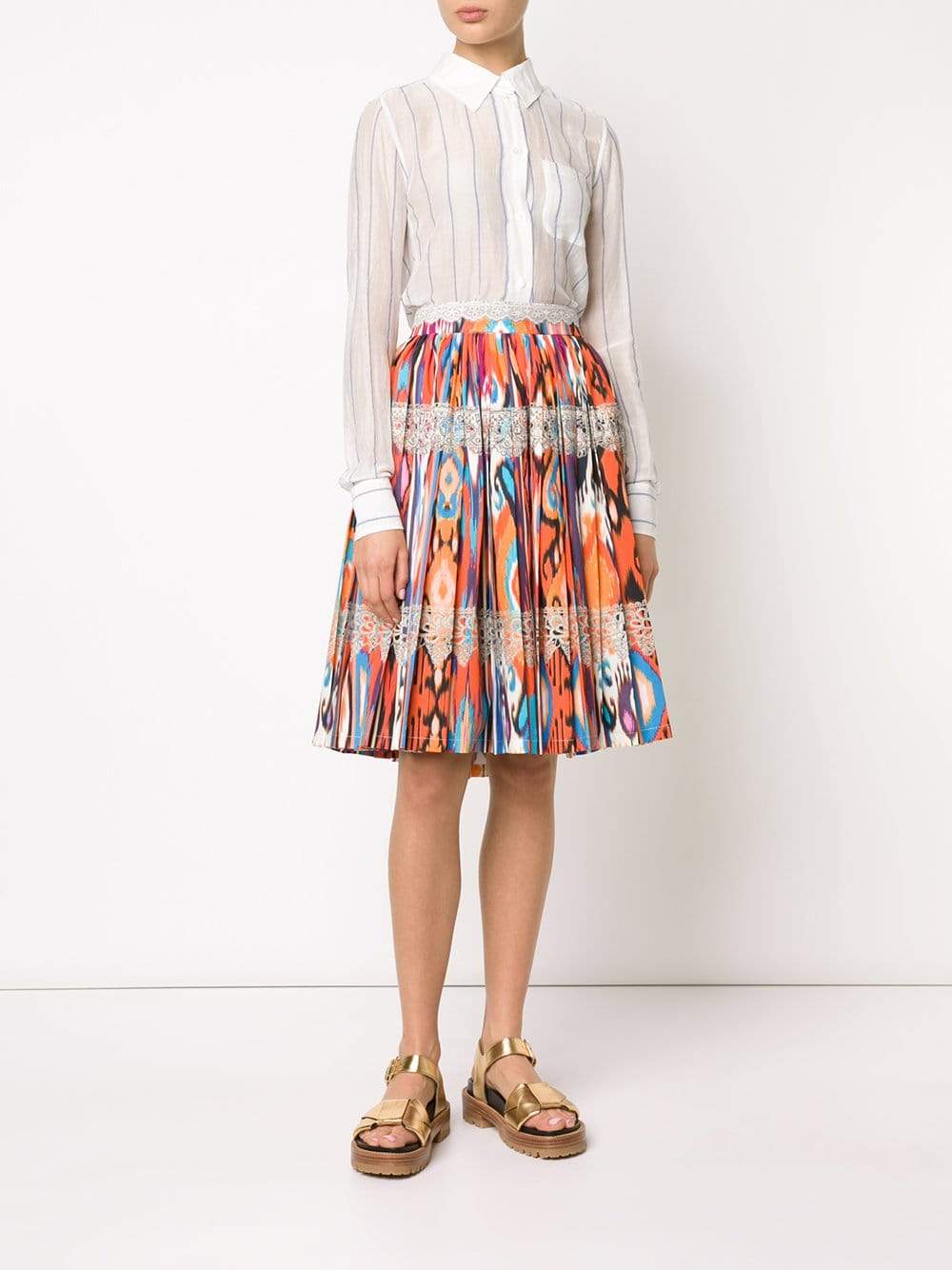 STELLA JEAN-Liutaio Abstract Print Skirt-