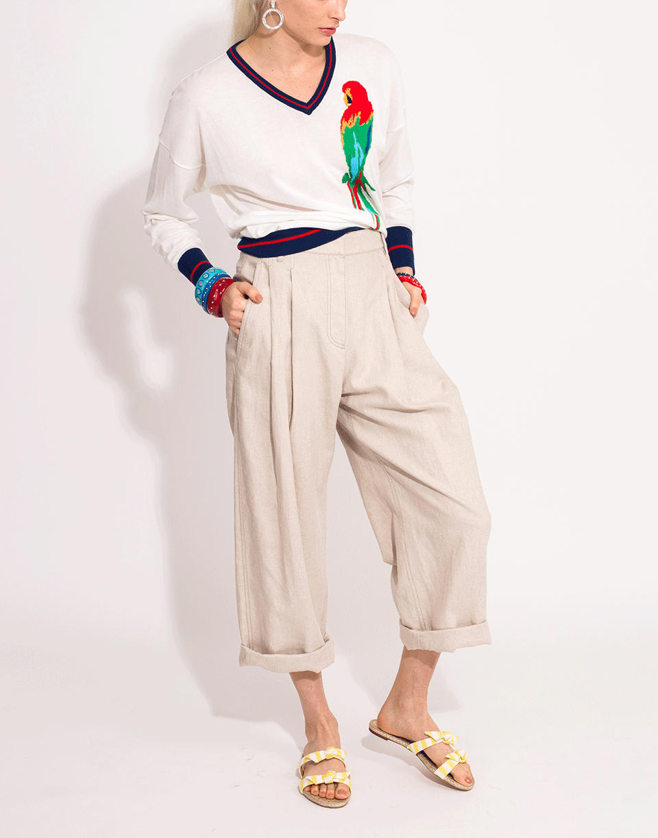 STELLA JEAN-V-Neck Parrot Sweater-
