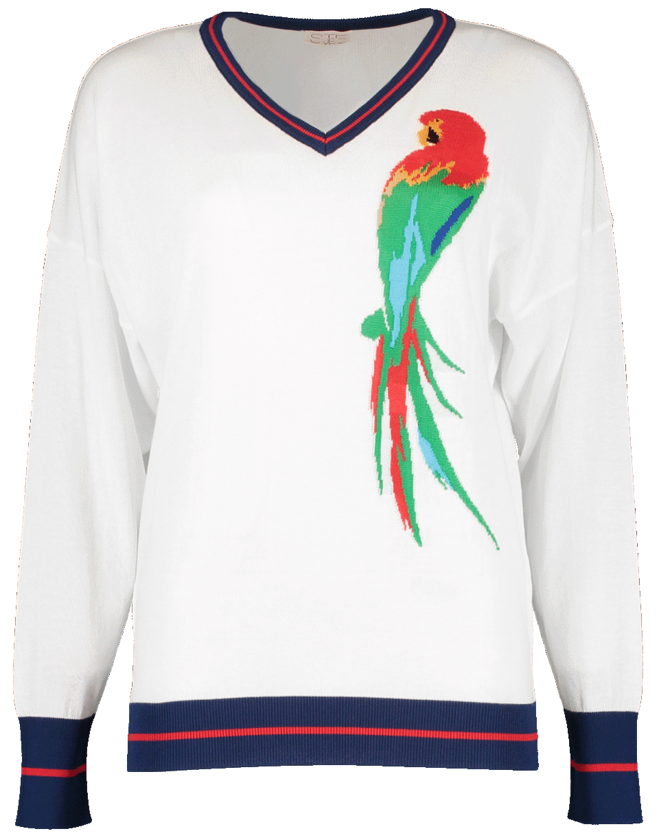 STELLA JEAN-V-Neck Parrot Sweater-
