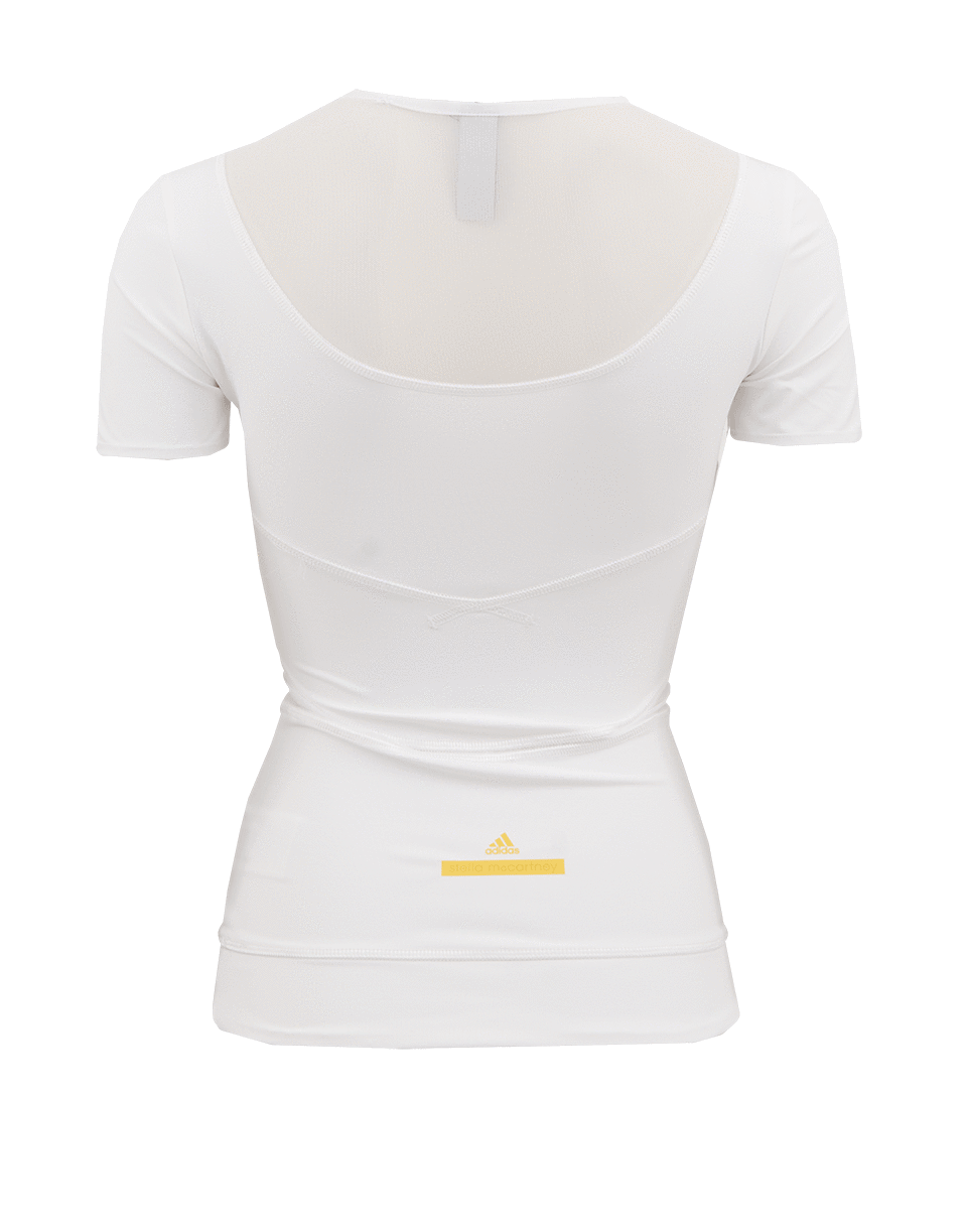 STELLA McCARTNEY ADIDAS-Short Sleeve Mesh Insert Top-