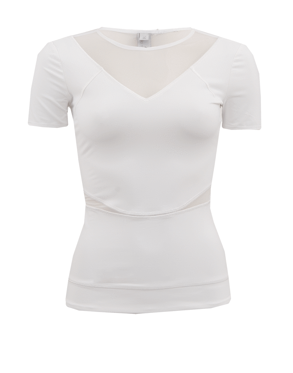 STELLA McCARTNEY ADIDAS-Short Sleeve Mesh Insert Top-