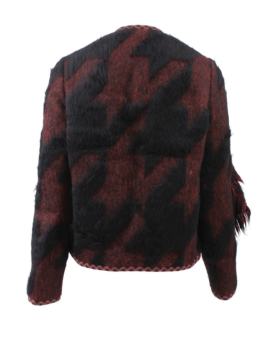 STELLA MCCARTNEY-Fringe Blanket Jacket-BLK/ORNG