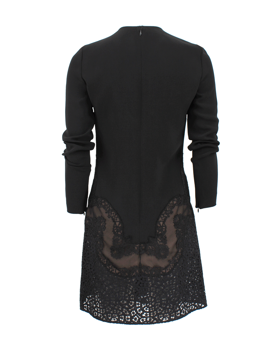 STELLA MCCARTNEY-Long Sleeve Flounce Hem Lace Dress-