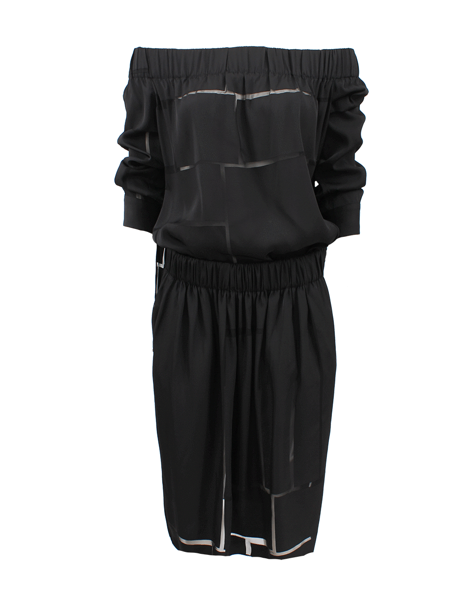 STELLA MCCARTNEY-Long Sleeve Off Shoulder Dress-