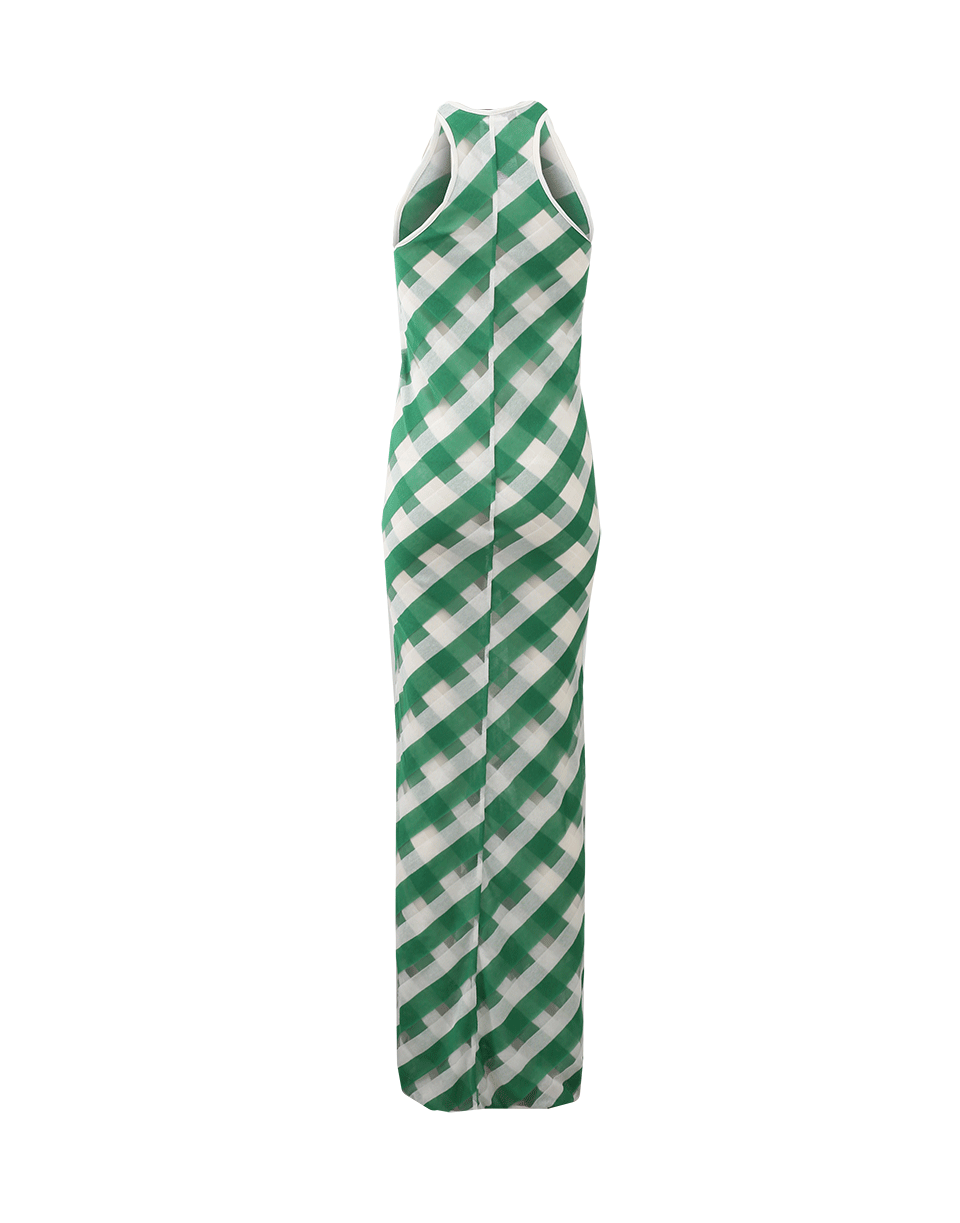 STELLA MCCARTNEY-Green Transparent Checks Dress-GREEN