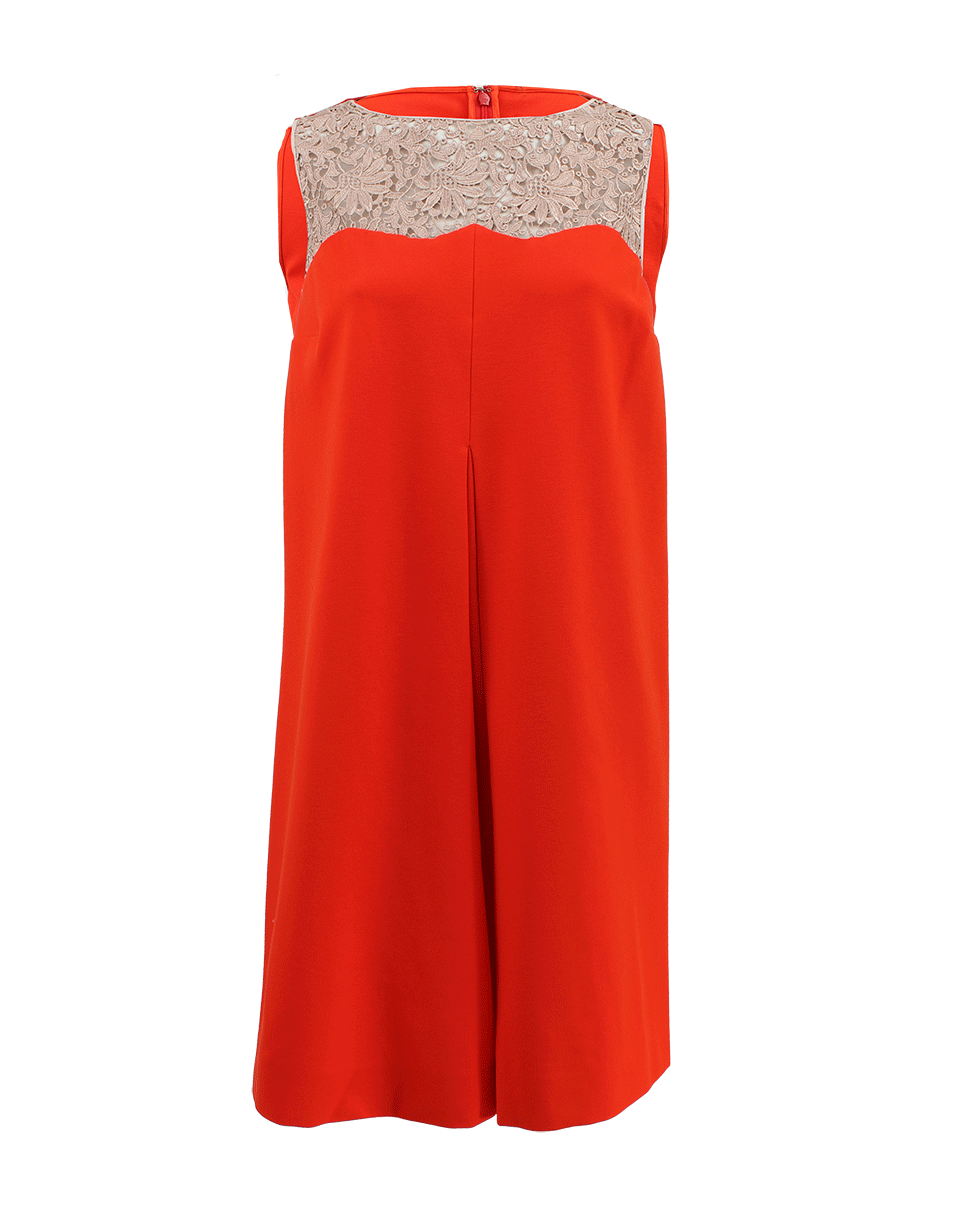 STELLA MCCARTNEY-Lace Top Invert Pleat Dress-