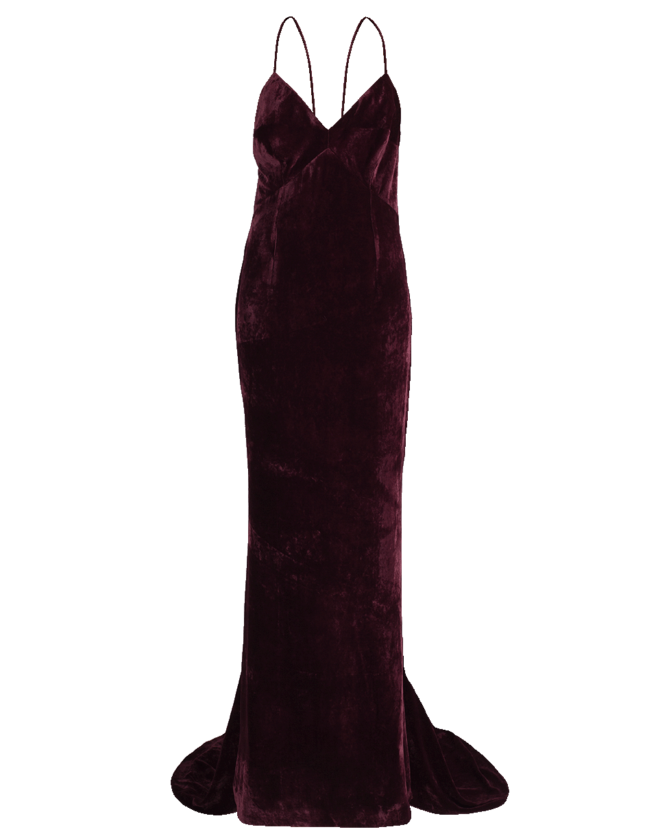 STELLA MCCARTNEY-Velvet Gown-BURGUNDY