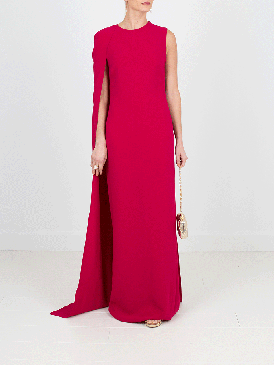 STELLA MCCARTNEY-Side Drape Slim Gown-HOTPINK