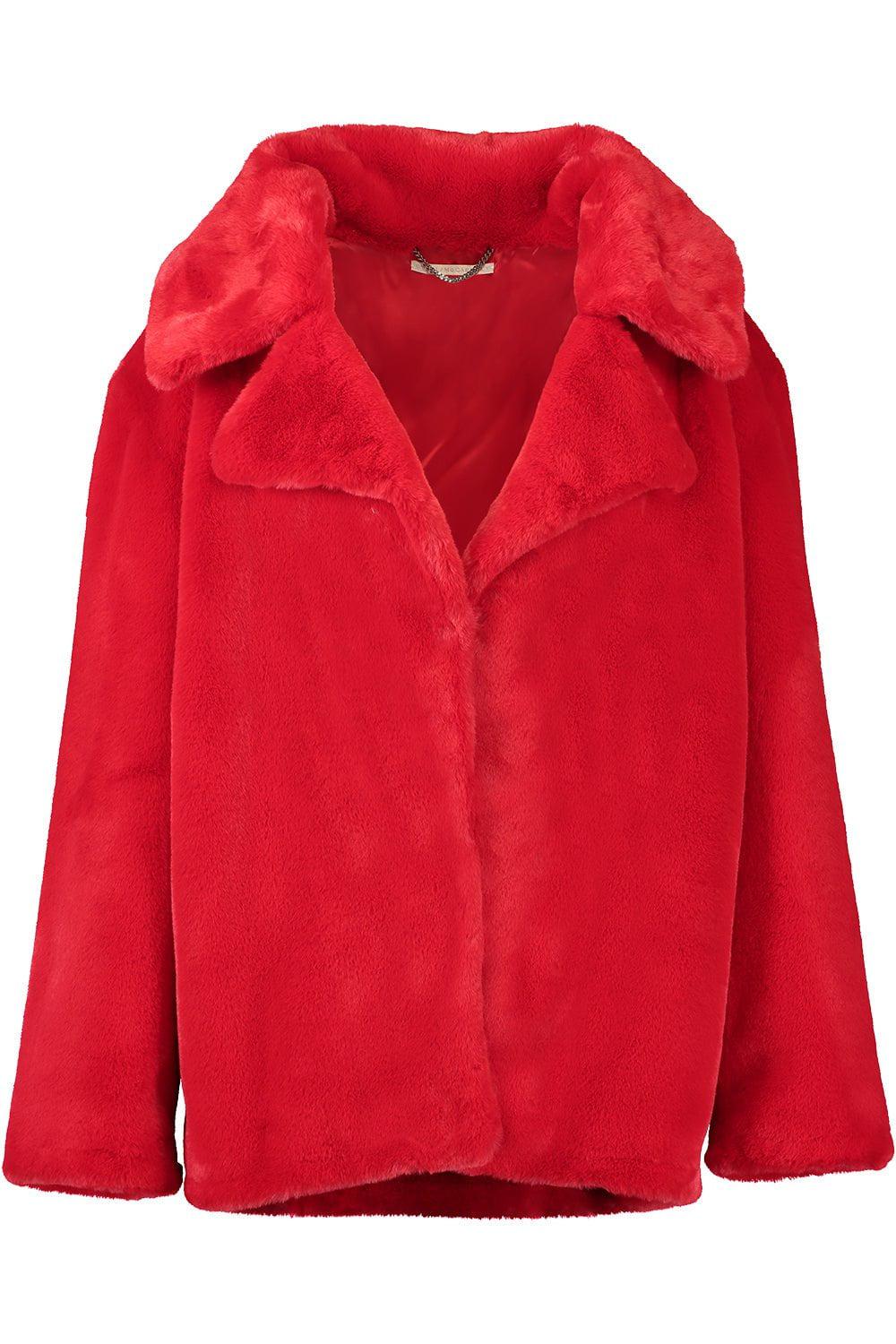STELLA MCCARTNEY-Faux Fur Short Jacket-TANGORED