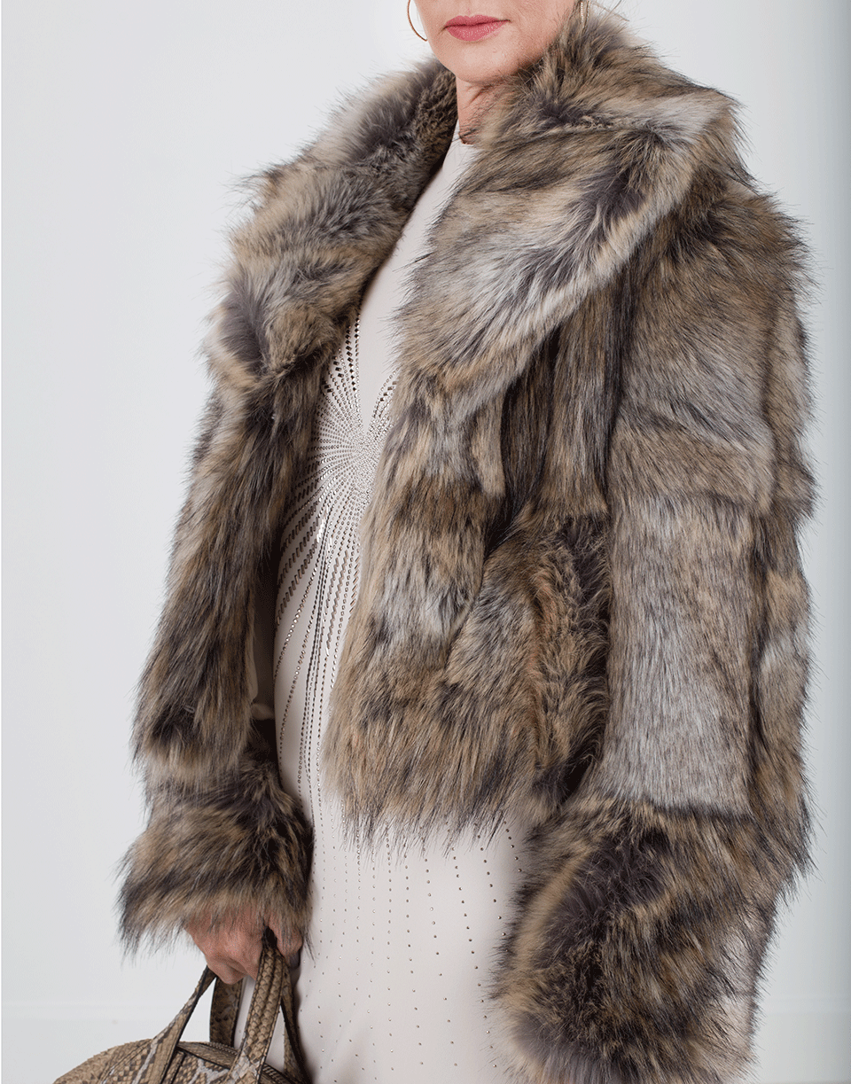 STELLA MCCARTNEY-Masha Faux Fur Cropped Jacket-