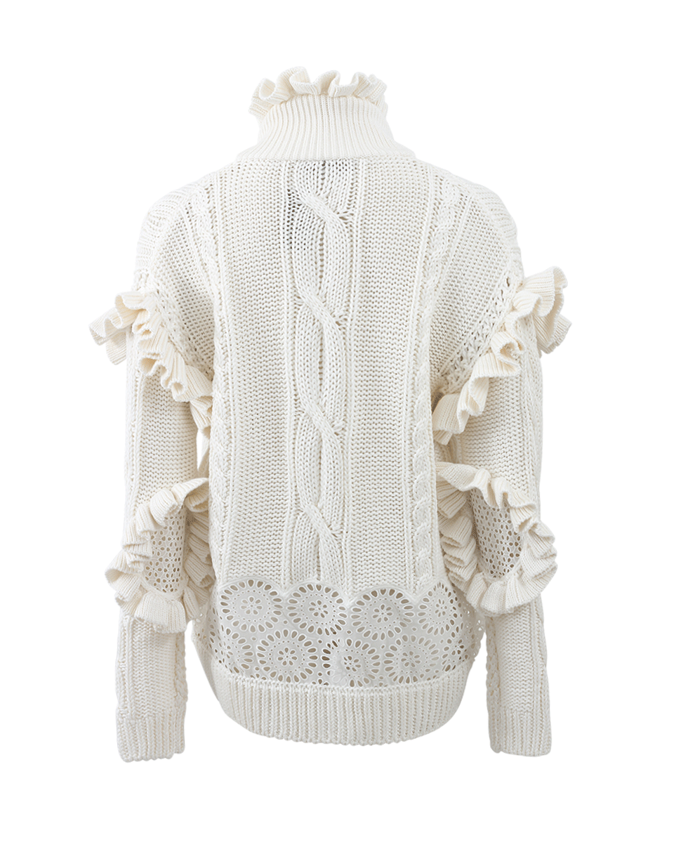 STELLA MCCARTNEY-Broderie Anglaise Zip Cardigan-IVORY