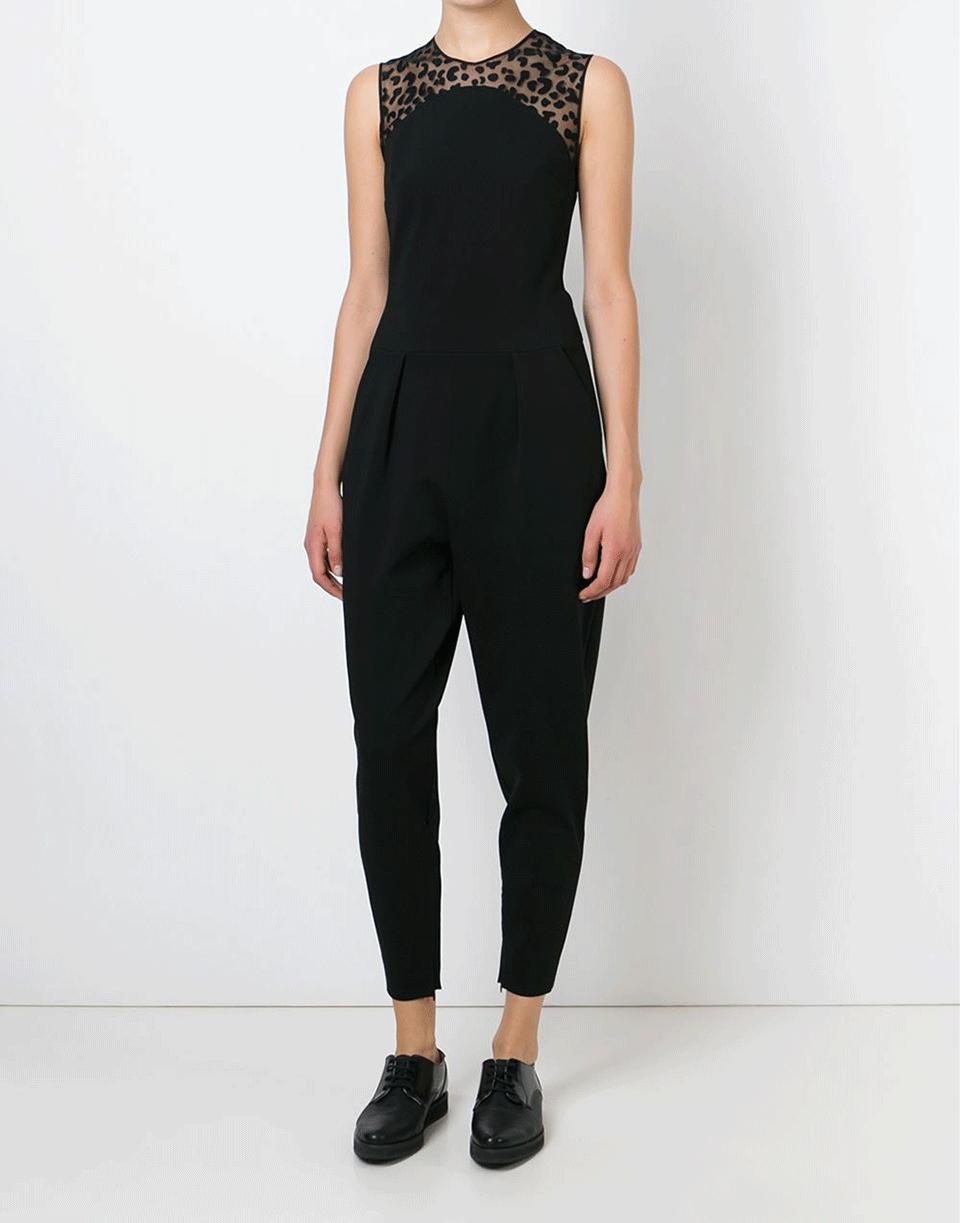 STELLA MCCARTNEY-Sheer Leopard Top Jumpsuit-