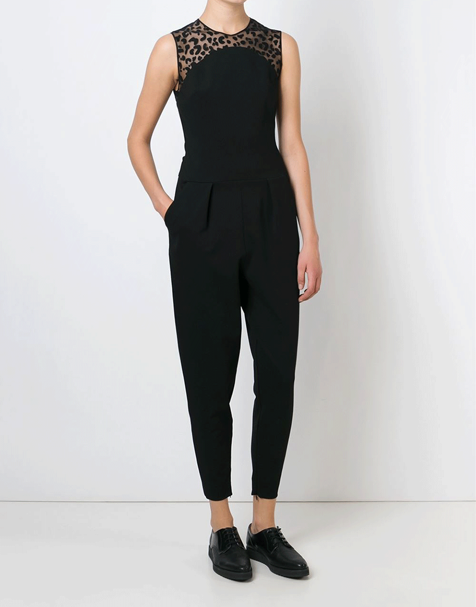 STELLA MCCARTNEY-Sheer Leopard Top Jumpsuit-