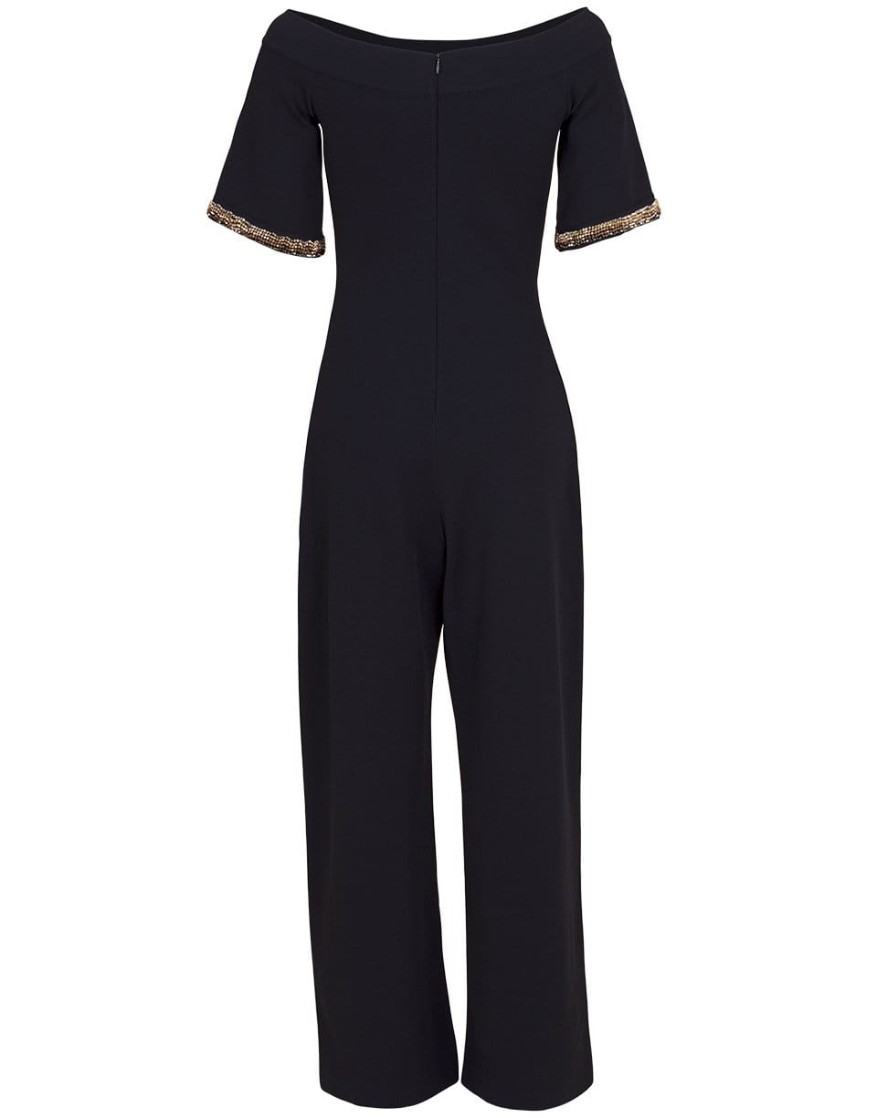 STELLA MCCARTNEY-Off-the-Shoulder Knit Jumpsuit-INK