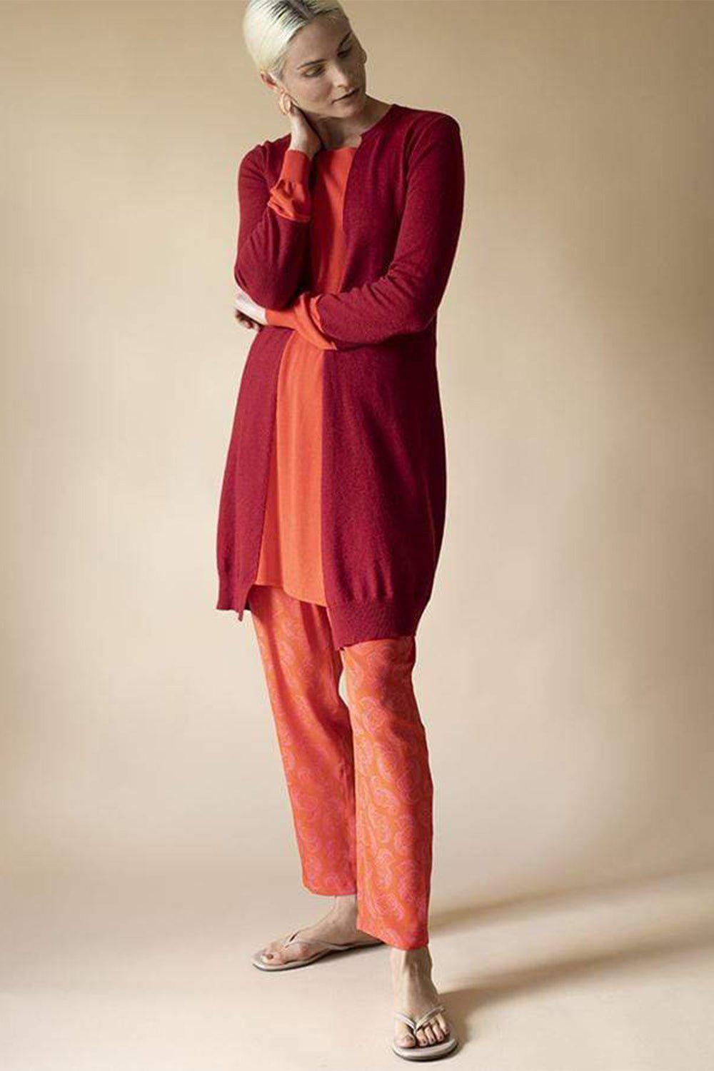 STELLA MCCARTNEY-Silk Print Pull On Pant-RED