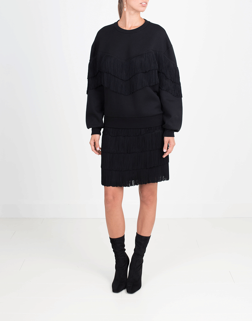 STELLA MCCARTNEY-Cady Fringe Skirt-BLACK
