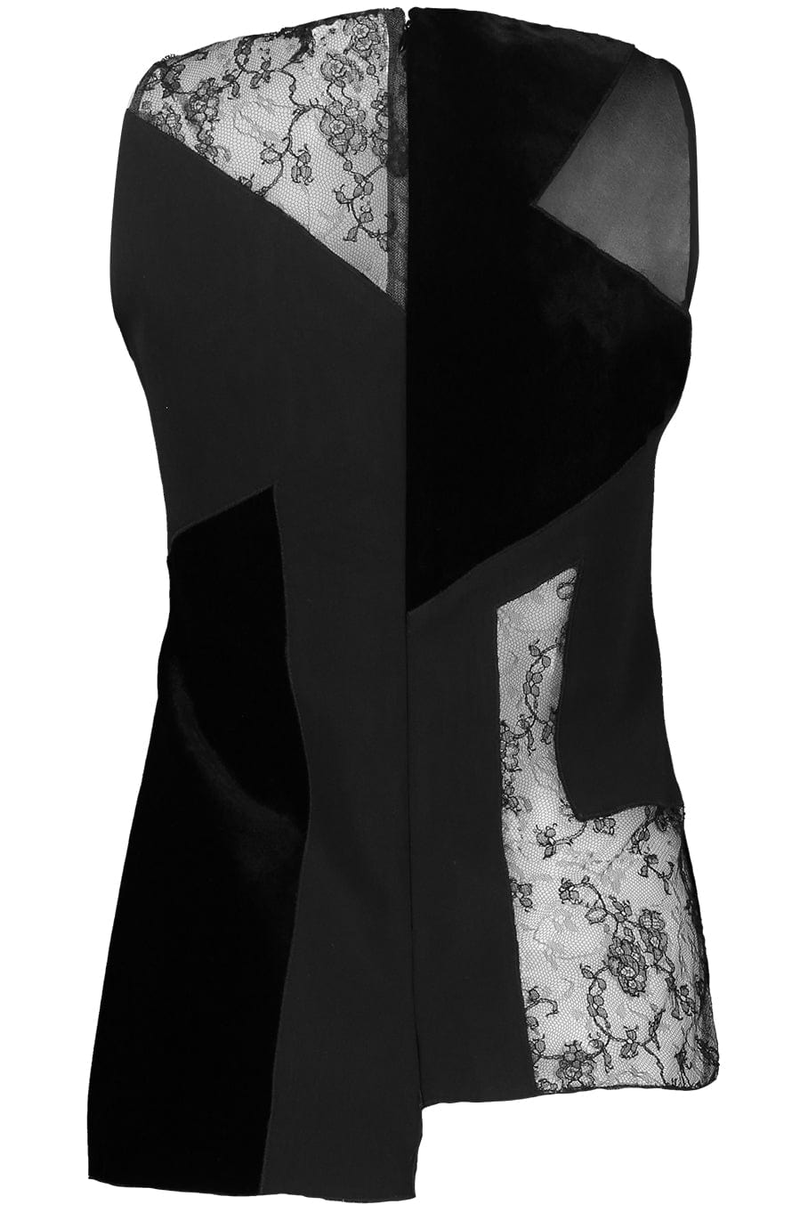 STELLA MCCARTNEY-Lace & Velvet Patchwork Top-