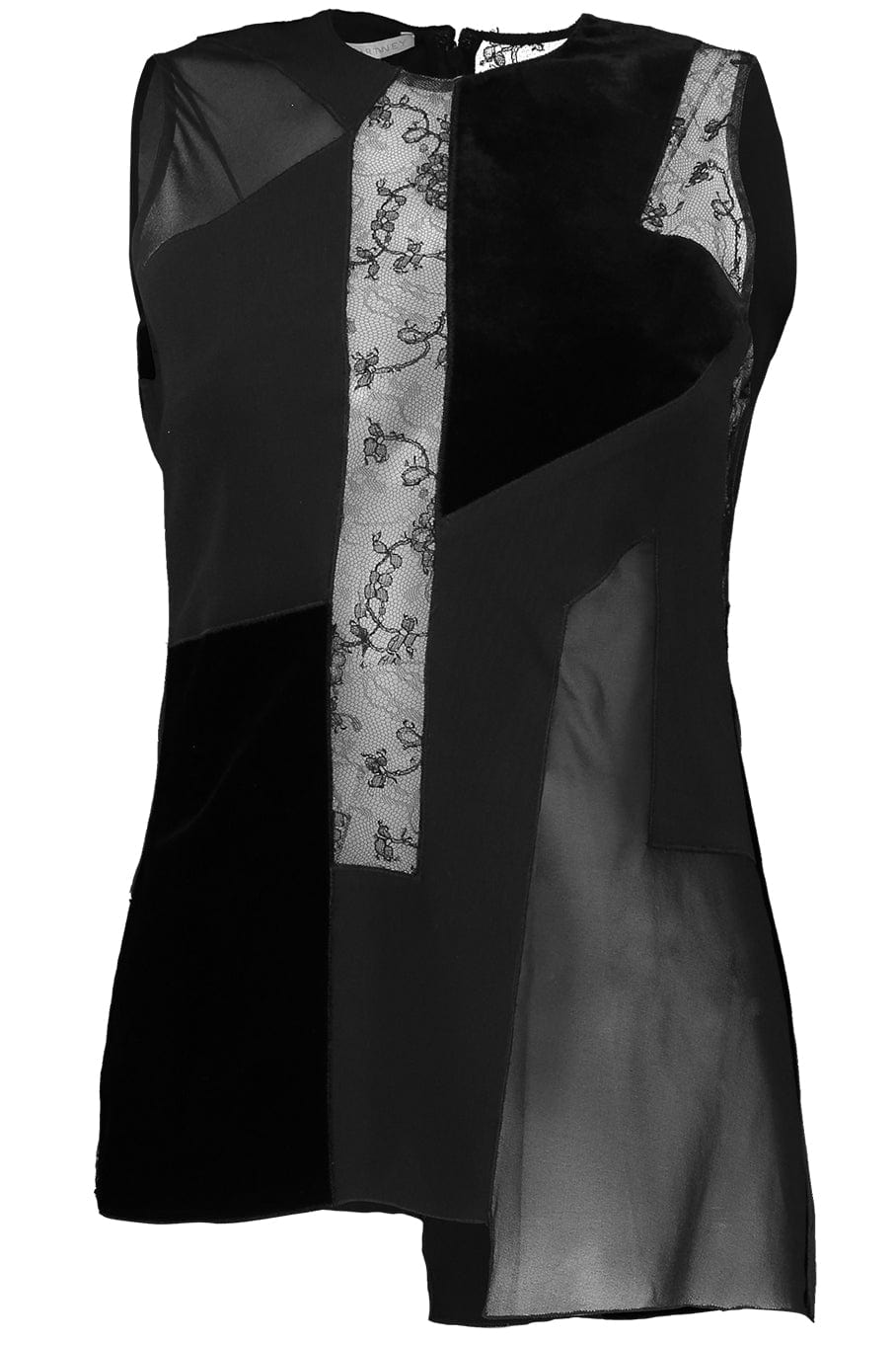 STELLA MCCARTNEY-Lace & Velvet Patchwork Top-