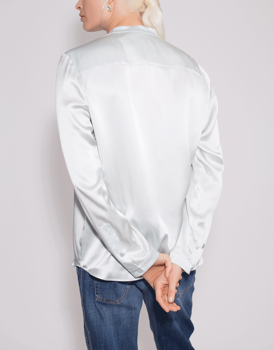 STELLA MCCARTNEY-Silk Satin Henley Top-