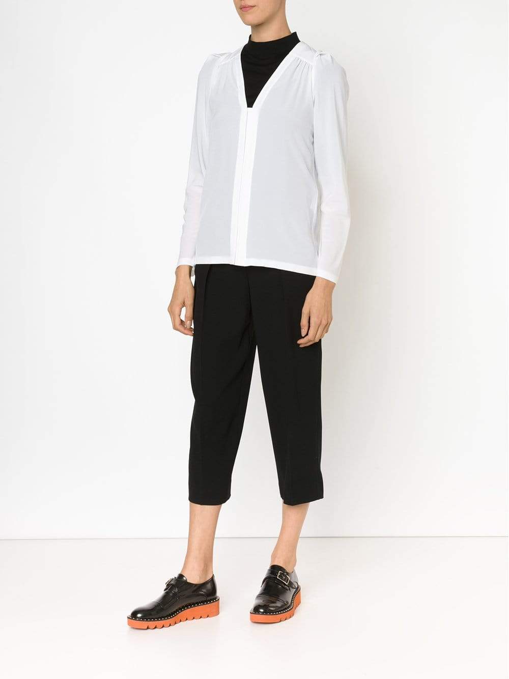 STELLA MCCARTNEY-Gathered Shoulder Blouse-