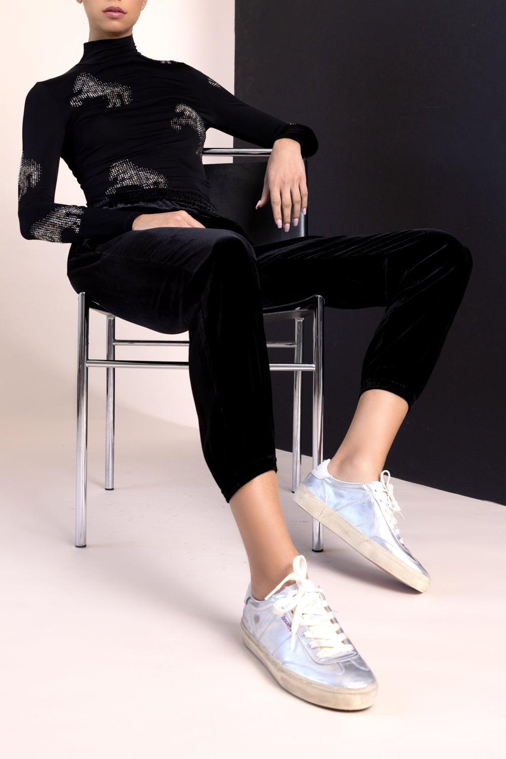 STELLA MCCARTNEY-Mock Neck Crystal Top-
