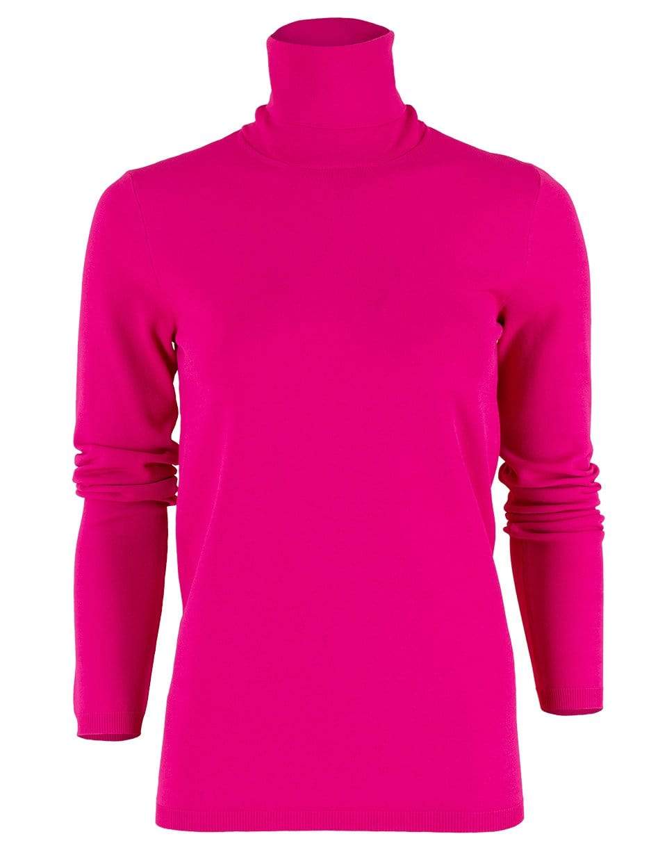 STELLA MCCARTNEY-Cerise Compact Knit Turtleneck Top-