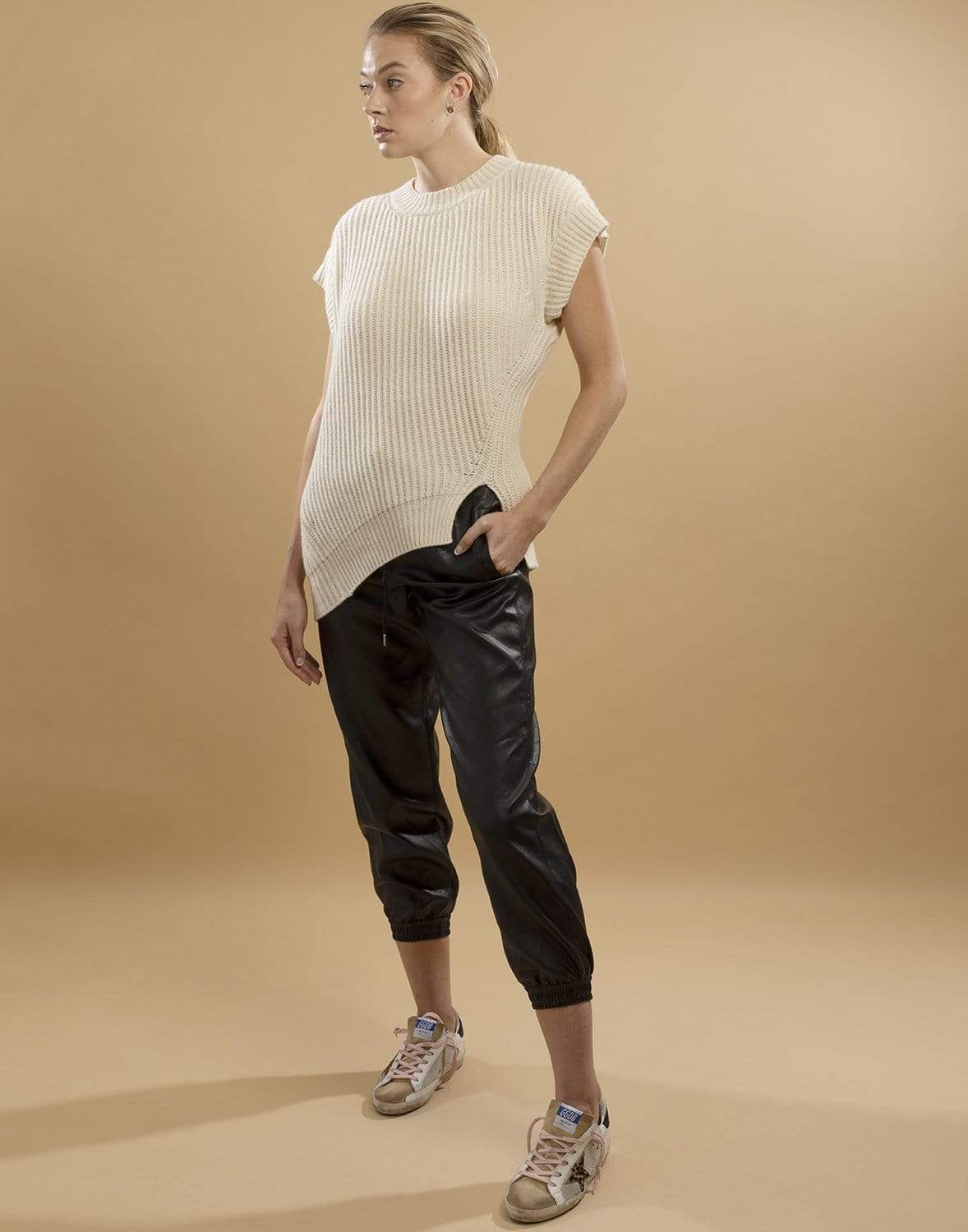 STELLA MCCARTNEY-Ivory Soft Sleeveless Knit Top-