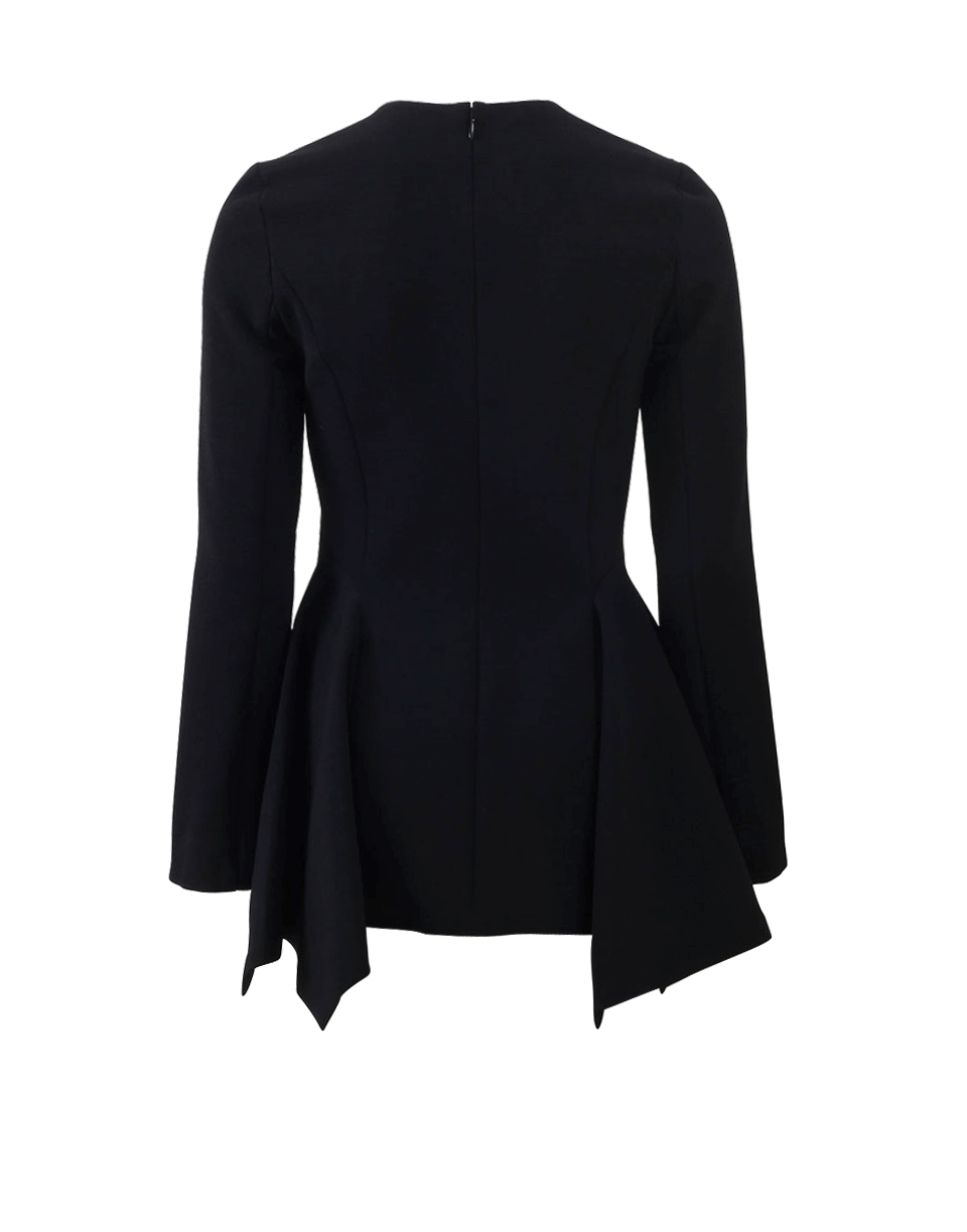 STELLA MCCARTNEY-Crewneck Back Peplum Top-BLACK