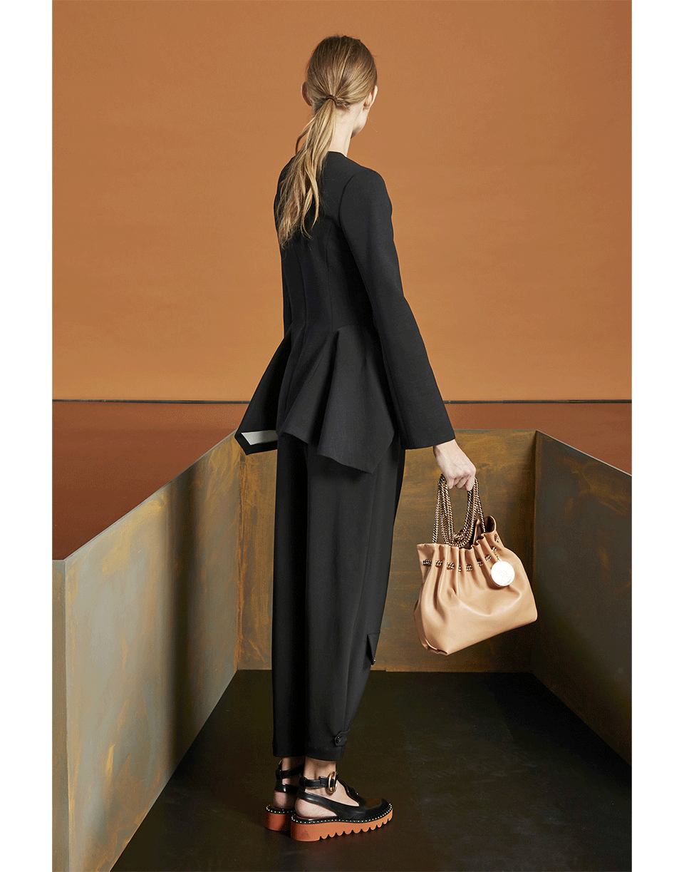 STELLA MCCARTNEY-Crewneck Back Peplum Top-BLACK