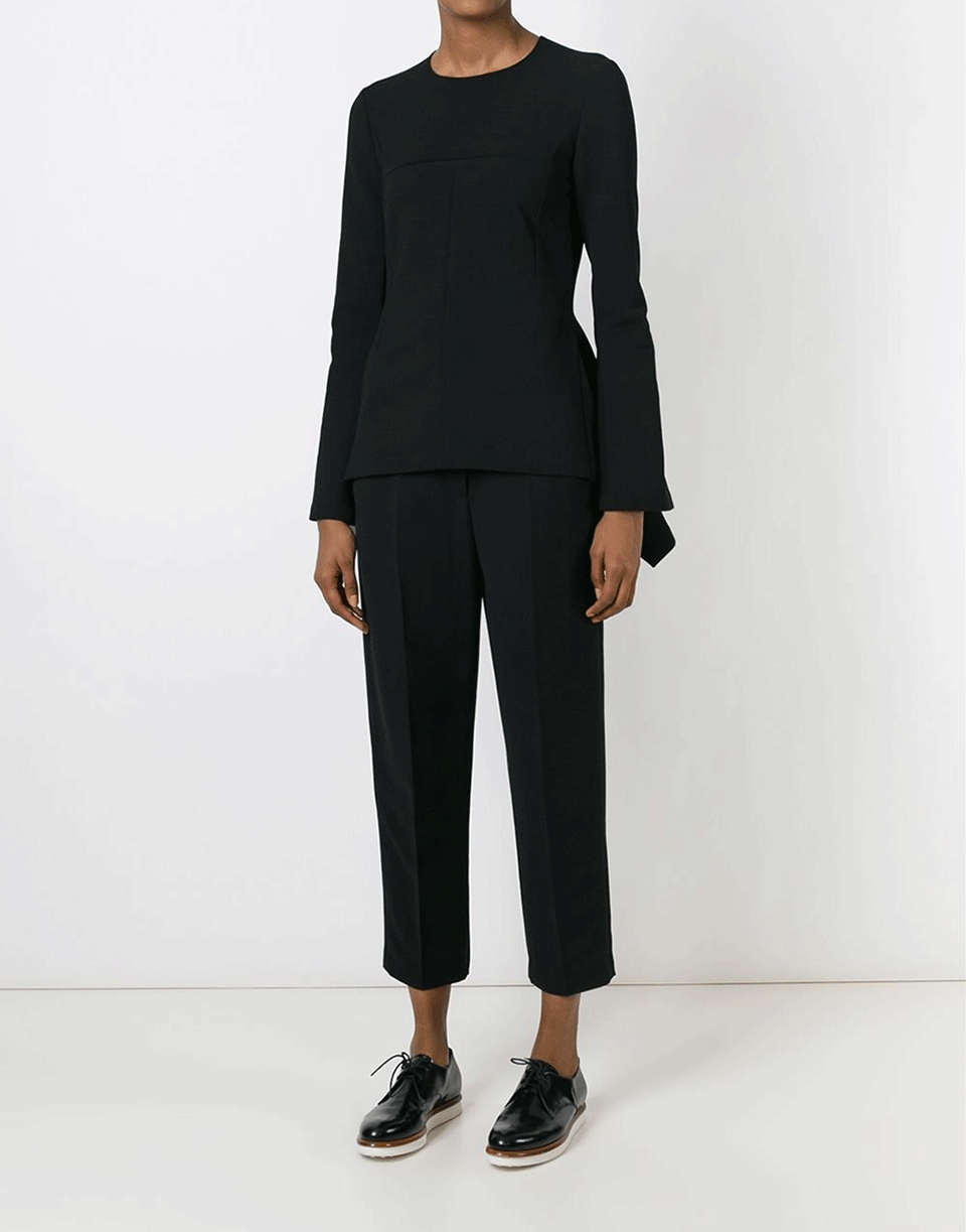 STELLA MCCARTNEY-Crewneck Back Peplum Top-BLACK