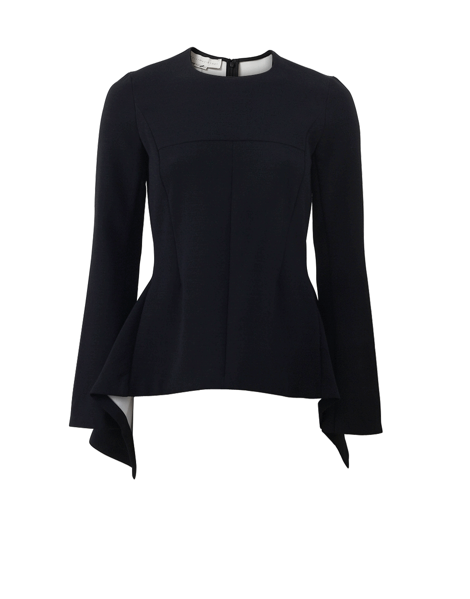 STELLA MCCARTNEY-Crewneck Back Peplum Top-BLACK