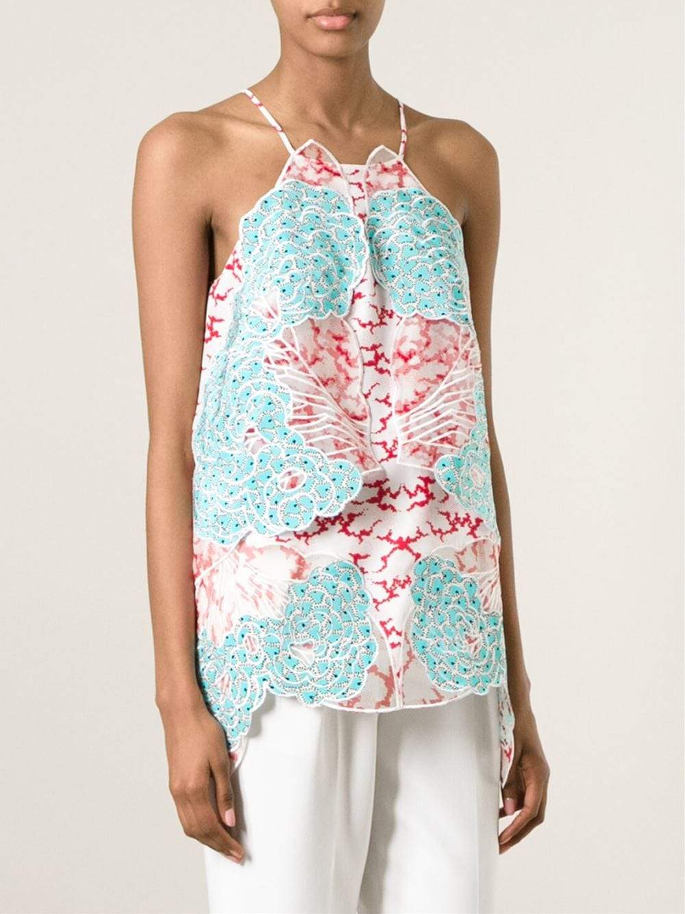STELLA MCCARTNEY-Embroidered Lace Top-CAMELIA