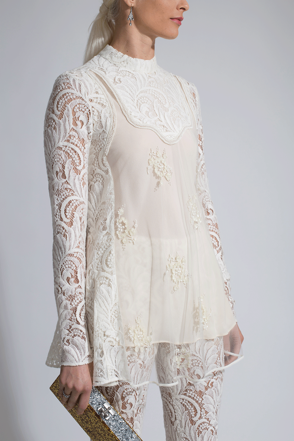 STELLA MCCARTNEY-Selah Floral Lace Top-
