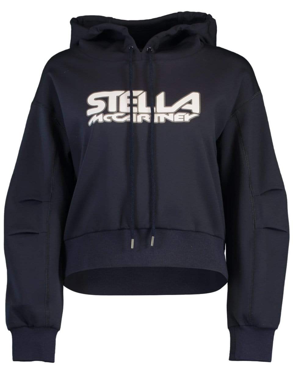 STELLA MCCARTNEY-Navy Scuba Logo Print Hoodie-